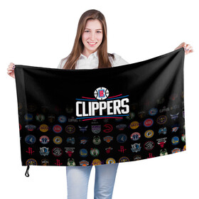 Флаг 3D с принтом Los Angeles Clippers (2) в Екатеринбурге, 100% полиэстер | плотность ткани — 95 г/м2, размер — 67 х 109 см. Принт наносится с одной стороны | ball | basketball | clippers | sport | streetball | баскетбол | клипперс | мяч | нба | спорт | стритбол