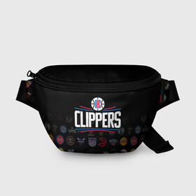 Поясная сумка 3D с принтом Los Angeles Clippers (2) в Екатеринбурге, 100% полиэстер | плотная ткань, ремень с регулируемой длиной, внутри несколько карманов для мелочей, основное отделение и карман с обратной стороны сумки застегиваются на молнию | ball | basketball | clippers | sport | streetball | баскетбол | клипперс | мяч | нба | спорт | стритбол