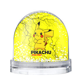 Снежный шар с принтом Pikachu Pika Pika в Екатеринбурге, Пластик | Изображение внутри шара печатается на глянцевой фотобумаге с двух сторон | pika | pikachu | аниме | детская | детям | игры | молния | мышка | мышь | пика | пикачу | покемон | покемоны