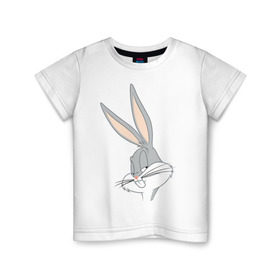 Детская футболка хлопок с принтом Багз Банни в Екатеринбурге, 100% хлопок | круглый вырез горловины, полуприлегающий силуэт, длина до линии бедер | bugs bunny | looney tunes | vdzabma | багз банни | луни тюнз
