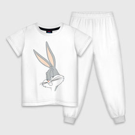 Детская пижама хлопок с принтом Багз Банни в Екатеринбурге, 100% хлопок |  брюки и футболка прямого кроя, без карманов, на брюках мягкая резинка на поясе и по низу штанин
 | Тематика изображения на принте: bugs bunny | looney tunes | vdzabma | багз банни | луни тюнз