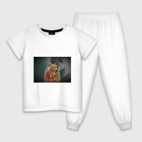Детская пижама хлопок с принтом СПЛИНТЕР КРЫСА в Екатеринбурге, 100% хлопок |  брюки и футболка прямого кроя, без карманов, на брюках мягкая резинка на поясе и по низу штанин
 | 