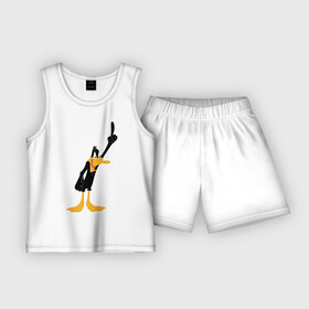 Детская пижама с шортами хлопок с принтом Даффи Дак в Екатеринбурге,  |  | daffy duck | looney tunes | vdzabma | даффи дак | луни тюнз