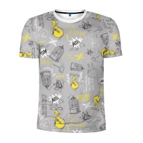 Мужская футболка 3D спортивная с принтом Looney Tunes в Екатеринбурге, 100% полиэстер с улучшенными характеристиками | приталенный силуэт, круглая горловина, широкие плечи, сужается к линии бедра | looney tunes | tweety | vdzabma | луни тюнз | твити