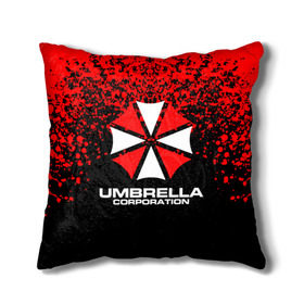 Подушка 3D с принтом Umbrella Corporation. в Екатеринбурге, наволочка – 100% полиэстер, наполнитель – холлофайбер (легкий наполнитель, не вызывает аллергию). | состоит из подушки и наволочки. Наволочка на молнии, легко снимается для стирки | resident evil | umbrella corporation | амбрелла | амбрелла корпорейшн | вирус | вымышленная военная и фармацевтическая корпорация | игра | умбрелла