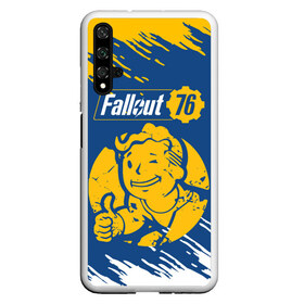 Чехол для Honor 20 с принтом FALLOUT_76 в Екатеринбурге, Силикон | Область печати: задняя сторона чехла, без боковых панелей | Тематика изображения на принте: 101 | 111 | 13 | 76 | atom cats | bethesda | brotherhood of steel | fallout | nuka cola | tunnel snakes | vault | war | братство стали | война | убежище | фолаут | фоллаут | ядер кола