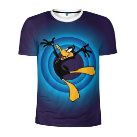 Мужская футболка 3D спортивная с принтом Даффи Дак в Екатеринбурге, 100% полиэстер с улучшенными характеристиками | приталенный силуэт, круглая горловина, широкие плечи, сужается к линии бедра | daffy duck | looney tunes | vdzabma | даффи дак | луни тюнз