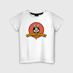 Детская футболка хлопок с принтом Багз Банни в Екатеринбурге, 100% хлопок | круглый вырез горловины, полуприлегающий силуэт, длина до линии бедер | bugs bunny | looney tunes | vdzabma | багз банни | луни тюнз