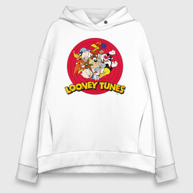 Женское худи Oversize хлопок с принтом Looney Tunes в Екатеринбурге, френч-терри — 70% хлопок, 30% полиэстер. Мягкий теплый начес внутри —100% хлопок | боковые карманы, эластичные манжеты и нижняя кромка, капюшон на магнитной кнопке | bugs bunny | daffy duck | looney tunes | sylvester | tasmanian devil | taz | tweety | vdzabma | багз банни | даффи дак | луни тюнз | сильвестр | таз | тасманский дьявол | твити