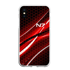 Чехол для iPhone XS Max матовый с принтом MASS EFFECT N7 в Екатеринбурге, Силикон | Область печати: задняя сторона чехла, без боковых панелей | bioware | n7 | shepard | броня | жнецы | костюм | масс эффект | н7 | стальная броня | шепард | эффект массы