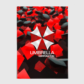 Постер с принтом Umbrella Corp. в Екатеринбурге, 100% бумага
 | бумага, плотность 150 мг. Матовая, но за счет высокого коэффициента гладкости имеет небольшой блеск и дает на свету блики, но в отличии от глянцевой бумаги не покрыта лаком | biohazard | biohazard 7 | crocodile | fang | game | hand | monster | new umbrella | resident evil | resident evil 7 | umbrella | umbrella corp | umbrella corporation | zombie