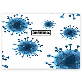 Поздравительная открытка с принтом CORONAVIRUS в Екатеринбурге, 100% бумага | плотность бумаги 280 г/м2, матовая, на обратной стороне линовка и место для марки
 | covid 19 | molecule | абстракция | клетки | коронавирус | медицина | микробы | молекулы | наука | нейрон | нейроны | текстура | текстуры | формула