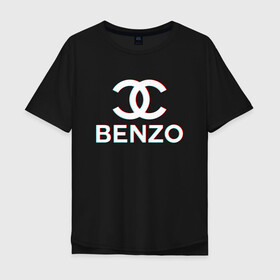 Мужская футболка хлопок Oversize с принтом BBT BENZO GANG в Екатеринбурге, 100% хлопок | свободный крой, круглый ворот, “спинка” длиннее передней части | Тематика изображения на принте: bbt | benzo | benzo gang | big baby tape | ббт | бензо