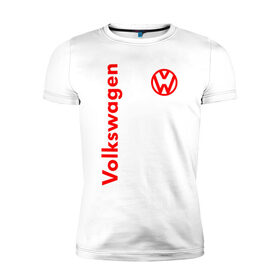 Мужская футболка премиум с принтом Volkswagen. в Екатеринбурге, 92% хлопок, 8% лайкра | приталенный силуэт, круглый вырез ворота, длина до линии бедра, короткий рукав | 2020 | car | sport | volkswagen | авто | автомобильные | бренд | вирус | коронавирус | марка | машина | новый лого | спорт | стиль | фольксваген