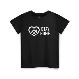Детская футболка хлопок с принтом INSTAGRAM (STAY HOME). в Екатеринбурге, 100% хлопок | круглый вырез горловины, полуприлегающий силуэт, длина до линии бедер | Тематика изображения на принте: instagram | stay home | дистанция | инстаграм | логотип | лучше дома | остаться дома | сиди дома