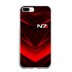 Чехол для iPhone 7Plus/8 Plus матовый с принтом MASS EFFECT N7 в Екатеринбурге, Силикон | Область печати: задняя сторона чехла, без боковых панелей | bioware | n7 | shepard | броня | жнецы | костюм | масс эффект | н7 | стальная броня | шепард | эффект массы