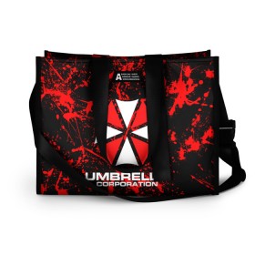 Сумка-шоппер 3D с принтом Umbrella Corporation. в Екатеринбурге, 100% полиэстер | застегивается на металлическую кнопку; внутренний карман застегивается на молнию. Стенки укреплены специальным мягким материалом, чтобы защитить содержимое от несильных ударов
 | resident evil | umbrella corporation | амбрелла | амбрелла корпорейшн | вирус | вымышленная военная и фармацевтическая корпорация | игра | умбрелла