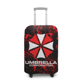 Чехол для чемодана 3D с принтом Umbrella Corporation. в Екатеринбурге, 86% полиэфир, 14% спандекс | двустороннее нанесение принта, прорези для ручек и колес | resident evil | umbrella corporation | амбрелла | амбрелла корпорейшн | вирус | вымышленная военная и фармацевтическая корпорация | игра | умбрелла