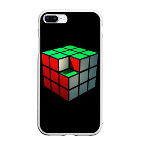 Чехол для iPhone 7Plus/8 Plus матовый с принтом Кубик Рубика в Екатеринбурге, Силикон | Область печати: задняя сторона чехла, без боковых панелей | 3d | головоломка | игры | кубик | мозг | недостающий | рубика | элемент