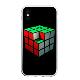 Чехол для iPhone XS Max матовый с принтом Кубик Рубика в Екатеринбурге, Силикон | Область печати: задняя сторона чехла, без боковых панелей | Тематика изображения на принте: 3d | головоломка | игры | кубик | мозг | недостающий | рубика | элемент