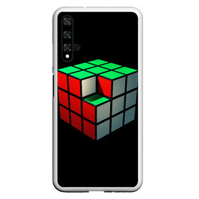 Чехол для Honor 20 с принтом Кубик Рубика в Екатеринбурге, Силикон | Область печати: задняя сторона чехла, без боковых панелей | 3d | головоломка | игры | кубик | мозг | недостающий | рубика | элемент