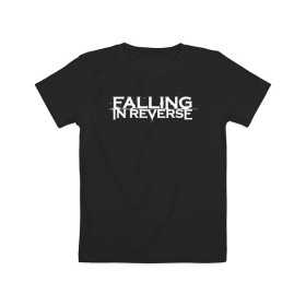 Детская футболка хлопок с принтом Falling in Reverse в Екатеринбурге, 100% хлопок | круглый вырез горловины, полуприлегающий силуэт, длина до линии бедер | falling in reverse | logo | rock | ronnie radke | лого | рок | ронни радке