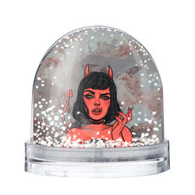 Снежный шар с принтом КОФЕЕК в Екатеринбурге, Пластик | Изображение внутри шара печатается на глянцевой фотобумаге с двух сторон | coffee | demon | girl | демон | дьявол | кофе | суккуба
