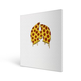 Холст квадратный с принтом Pizza Clan в Екатеринбурге, 100% ПВХ |  | ghostface | method man | pizza | rap | rza | wu tang | ву танг | еда | метод мен | пицца | рэп