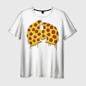 Мужская футболка 3D с принтом Pizza Clan в Екатеринбурге, 100% полиэфир | прямой крой, круглый вырез горловины, длина до линии бедер | Тематика изображения на принте: ghostface | method man | pizza | rap | rza | wu tang | ву танг | еда | метод мен | пицца | рэп