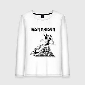 Женский лонгслив хлопок с принтом IRON MAIDEN в Екатеринбурге, 100% хлопок |  | dave | iron maiden | murray | music | percy harris | rock | адриан смит | айрон мэйден | брюс дикинсон | дэйв мюррей | железная дева | музик | нико макбрэйн | рок | стив харрис | ужасы | хеви метал | яник герс