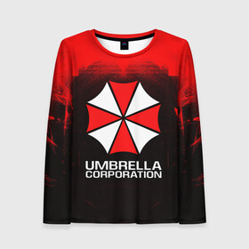 Женский лонгслив 3D с принтом UMBRELLA CORP в Екатеринбурге, 100% полиэстер | длинные рукава, круглый вырез горловины, полуприлегающий силуэт | ada wong | biohazard | leon | nemesis | project resistance | raccoon city | re | re3 | resident evil | resident evil 3 | rpd | stars | umbrella | ада вонг | амбрелла | немезис | ужасы