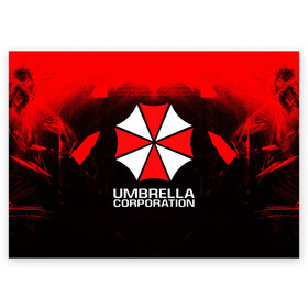 Поздравительная открытка с принтом UMBRELLA CORP в Екатеринбурге, 100% бумага | плотность бумаги 280 г/м2, матовая, на обратной стороне линовка и место для марки
 | ada wong | biohazard | leon | nemesis | project resistance | raccoon city | re | re3 | resident evil | resident evil 3 | rpd | stars | umbrella | ада вонг | амбрелла | немезис | ужасы