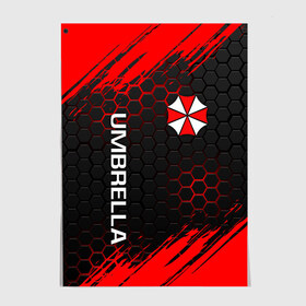 Постер с принтом UMBRELLA CORP в Екатеринбурге, 100% бумага
 | бумага, плотность 150 мг. Матовая, но за счет высокого коэффициента гладкости имеет небольшой блеск и дает на свету блики, но в отличии от глянцевой бумаги не покрыта лаком | ada wong | biohazard | leon | nemesis | project resistance | raccoon city | re | re3 | resident evil | resident evil 3 | rpd | stars | umbrella | ада вонг | амбрелла | немезис | ужасы