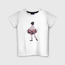 Детская футболка хлопок с принтом балерина в Екатеринбурге, 100% хлопок | круглый вырез горловины, полуприлегающий силуэт, длина до линии бедер | балерина | высказывание | идея | манера | мемы | разные | рисунок | символ