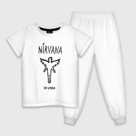 Детская пижама хлопок с принтом Nirvana In utero в Екатеринбурге, 100% хлопок |  брюки и футболка прямого кроя, без карманов, на брюках мягкая резинка на поясе и по низу штанин
 | in utero | nirvana | nirvana in utero | smile | курт кобейн | нирвана | нирвана in utero