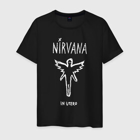 Мужская футболка хлопок с принтом Nirvana In utero в Екатеринбурге, 100% хлопок | прямой крой, круглый вырез горловины, длина до линии бедер, слегка спущенное плечо. | in utero | nevermind | nirvana | nirvana in utero | smile | курт кобейн | нирвана | нирвана in utero