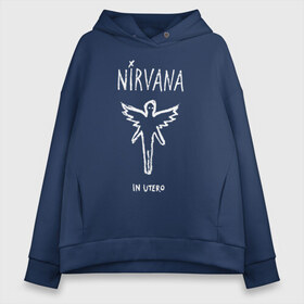 Женское худи Oversize хлопок с принтом Nirvana In utero в Екатеринбурге, френч-терри — 70% хлопок, 30% полиэстер. Мягкий теплый начес внутри —100% хлопок | боковые карманы, эластичные манжеты и нижняя кромка, капюшон на магнитной кнопке | in utero | nevermind | nirvana | nirvana in utero | smile | курт кобейн | нирвана | нирвана in utero