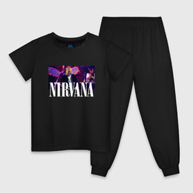Детская пижама хлопок с принтом NIRVANA в Екатеринбурге, 100% хлопок |  брюки и футболка прямого кроя, без карманов, на брюках мягкая резинка на поясе и по низу штанин
 | in utero | nevermind | nirvana | nirvana in utero | nirvana logo | smile | курт кобейн | нирвана | нирвана in utero | нирвана лого