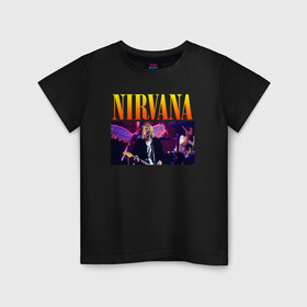 Детская футболка хлопок с принтом NIRVANA Курт Кобейн в Екатеринбурге, 100% хлопок | круглый вырез горловины, полуприлегающий силуэт, длина до линии бедер | in utero | nevermind | nirvana | nirvana in utero | nirvana logo | smile | курт кобейн | нирвана | нирвана in utero | нирвана лого