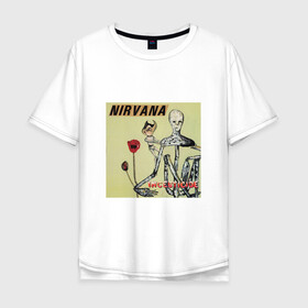 Мужская футболка хлопок Oversize с принтом NIRVANA в Екатеринбурге, 100% хлопок | свободный крой, круглый ворот, “спинка” длиннее передней части | in utero | nevermind | nirvana | nirvana in utero | nirvana logo | smile | курт кобейн | нирвана | нирвана in utero | нирвана лого