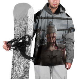 Накидка на куртку 3D с принтом Hellblade 2 в Екатеринбурге, 100% полиэстер |  | games | hellblade 2 | micosoft | ninja | saga | senuas | theory | xbox | игры