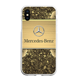 Чехол для iPhone XS Max матовый с принтом MERCEDES GOLD в Екатеринбурге, Силикон | Область печати: задняя сторона чехла, без боковых панелей | 2020 | amg | auto | brabus | clk | cls | glk | mercedes | mercedes benz | slk | sport | авто | автомобиль | автомобильные | амг | брабус | бренд | глк | марка | машины | мерседес | слк | спорт | цлк | цлс