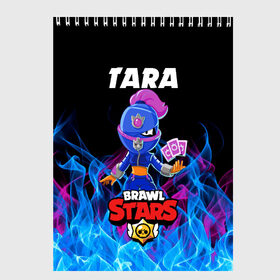 Скетчбук с принтом BRAWL STARS TARA в Екатеринбурге, 100% бумага
 | 48 листов, плотность листов — 100 г/м2, плотность картонной обложки — 250 г/м2. Листы скреплены сверху удобной пружинной спиралью | 8 bit | brawl stars | crow | leon | leon shark | max | mecha | mecha crow | mr.p | sally leon | shark | tara | virus 8 bit | werewolf leon | берли | бравл старс | ворон | леон | макс | оборотень | тара