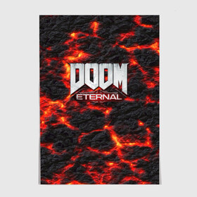 Постер с принтом DOOM ETERNAL в Екатеринбурге, 100% бумага
 | бумага, плотность 150 мг. Матовая, но за счет высокого коэффициента гладкости имеет небольшой блеск и дает на свету блики, но в отличии от глянцевой бумаги не покрыта лаком | demon | devil | doom | doom vfr | evil | game | mars | red | демон | дум | игры | космос | красная планета | марс | пришельцы