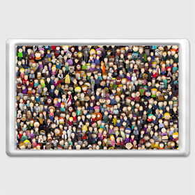Магнит 45*70 с принтом Персонажи South Park в Екатеринбурге, Пластик | Размер: 78*52 мм; Размер печати: 70*45 | park | sout | мультик | парк | патрен | персонаж | саус | сериал | толпа | южный