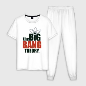 Мужская пижама хлопок с принтом Big Bang Theory logo в Екатеринбурге, 100% хлопок | брюки и футболка прямого кроя, без карманов, на брюках мягкая резинка на поясе и по низу штанин
 | big bang theory | howard wolowitz | leonard hofstadter | penny | raj | sheldon cooper | stuart bloom | vdgerir | воловитц | леонард хофстедер | пэнни | радж | раджешь кутрапалли | тбв | теория большого взрыва | чак лорри | шелдон | шэл
