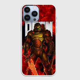 Чехол для iPhone 13 Pro Max с принтом DOOM ETERNAL в Екатеринбурге,  |  | Тематика изображения на принте: demons | devil | doom | doom eternal | doom guy | doom slayer | hell | iddqd | slayer | ад | демоны | дум | палач рока