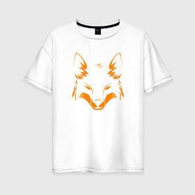 Женская футболка хлопок Oversize с принтом ЛИСА в Екатеринбурге, 100% хлопок | свободный крой, круглый ворот, спущенный рукав, длина до линии бедер
 | animals | forest | fox | животные | лес | лиса
