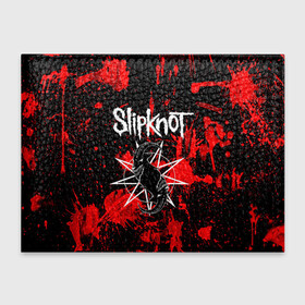 Обложка для студенческого билета с принтом Slipknot в Екатеринбурге, натуральная кожа | Размер: 11*8 см; Печать на всей внешней стороне | Тематика изображения на принте: animal | blood | metal | rock | slipknot | абстракция | брызги | геометрия | группа | животные | знак | кровь | логотип | маски | метал | петля | пятна | рога | рок | символ | слипкнот