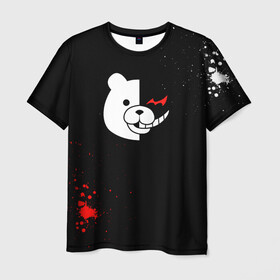 Мужская футболка 3D с принтом Monocuma в Екатеринбурге, 100% полиэфир | прямой крой, круглый вырез горловины, длина до линии бедер | anime | danganronpa | monocuma | аниме | анимэ | данганронпа | манакума | медведь | монокума | мономишка | черный медведь | школа отчаяния